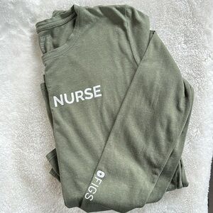 Figs Olive Green Long Sleeve Tee - I Am A Nurse